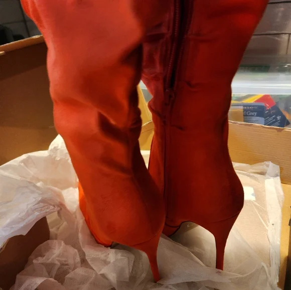 Fashion Nova Orange Over-the-Knee Stiletto Boots - Picture 5 of 5